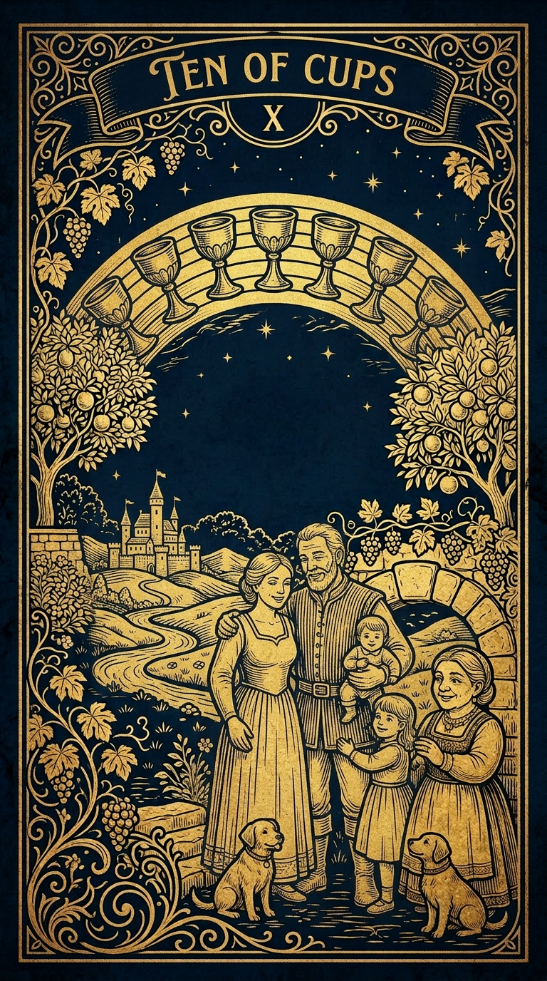 The Ten of Cups: The Radiant Arc of Familial Harmony