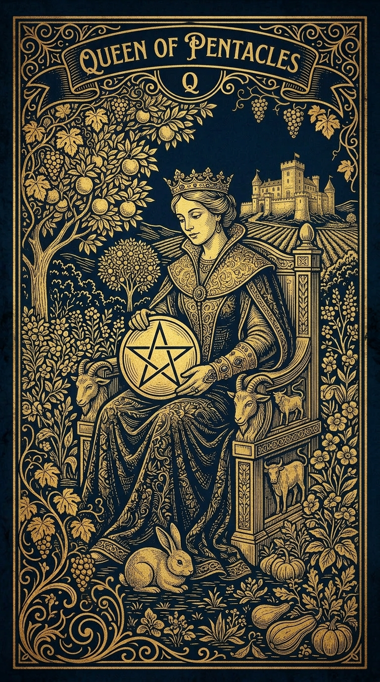 The Queen of Pentacles: The Nurturing Matriarch of Earthly Riches