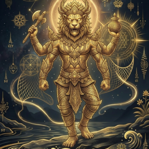 The Majestic Singha: Golden Lion King of Sovereign Might